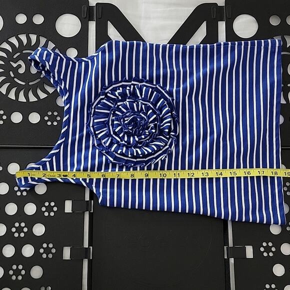 Kate Spade Girl's Alessa Rosette Tank Navy White Stripes Small - Picture 10 of 10